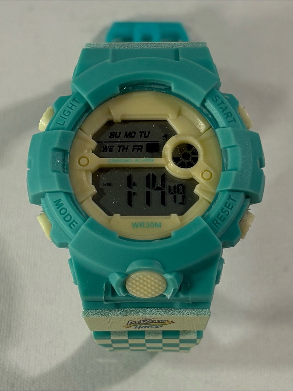 🥶 ARIZONA ICED TEA BEVERAGES TEAL BLUE RETRO WRIST WATCH - RARE, COMPLETE 🥶